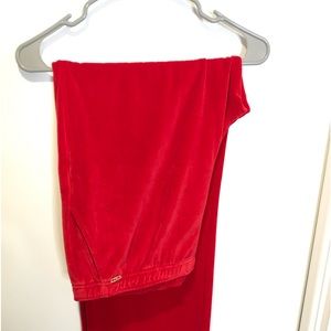 St John Red Velour Pants